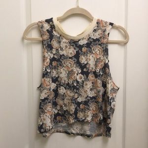 Floral Muscle Tank Crop Top